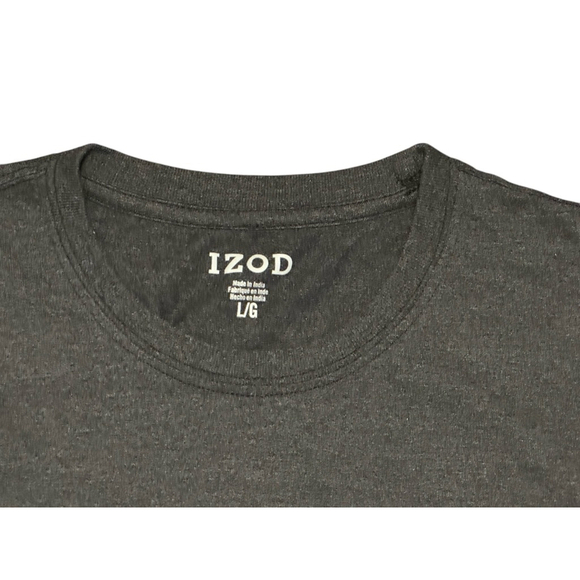 IZOD MENS SALTWATER SOFT WASH POCKET CREW T-SHIRT - CHARCOAL GRAY/BLACK SZ L​​​​ - Picture 3 of 8